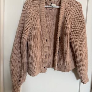 H&M Chunky Open-Front Cardigan Sweater - Blush